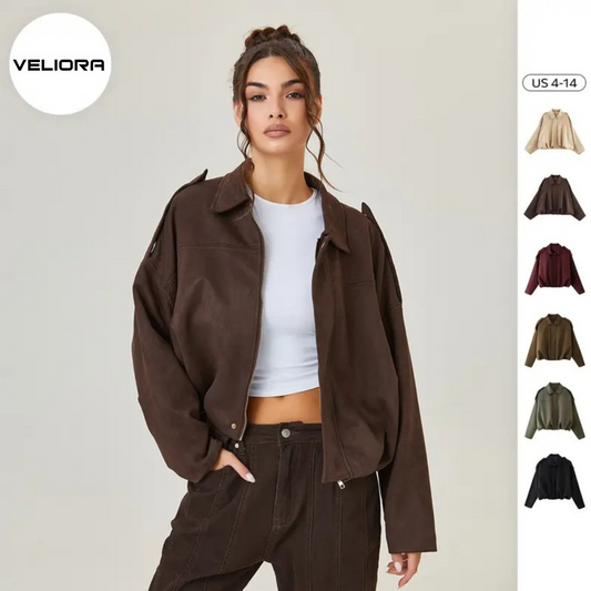 Veliora Women’s Vintage Winter Zip Jacket